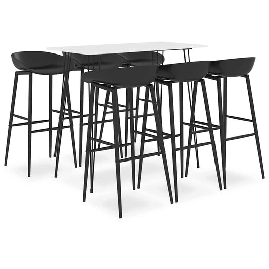 Bar Set | White, Black | MDF, Metal | Large | Ergonomic | Bar Set