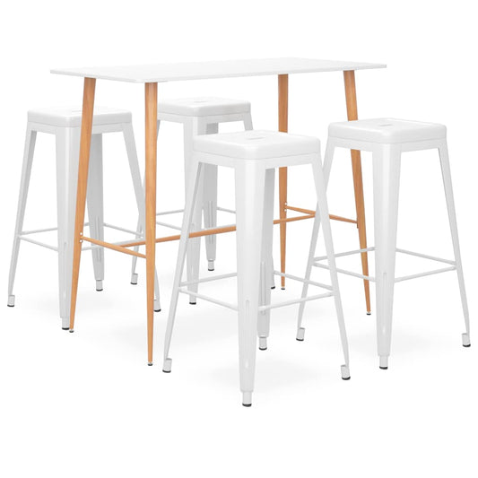 Bar Set | White | MDF, Metal | Large | Stackable | Bar Set | Rectangular