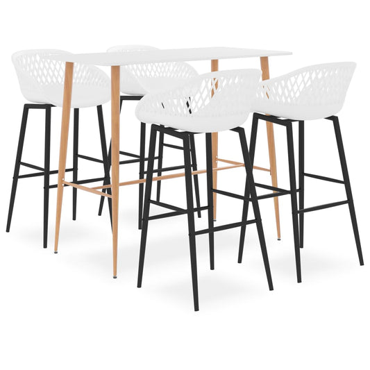 Bar Set | White | MDF, PP, Metal | 1.2m table | Ergonomic | Bar Set