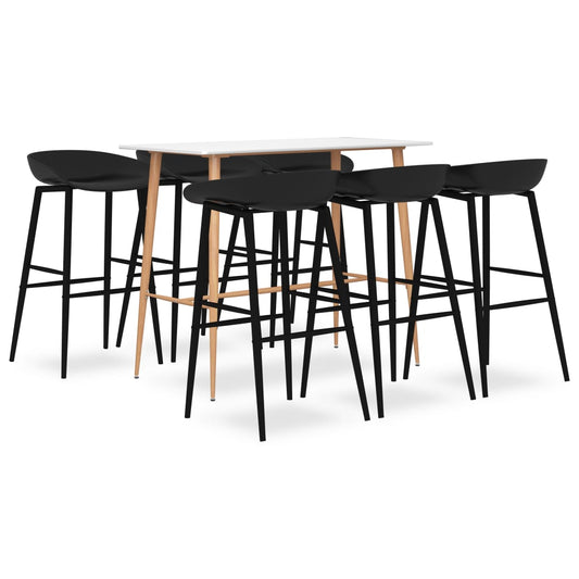 Bar Set | White and Black | MDF, Metal, PP | Medium | Durable | Bar Set