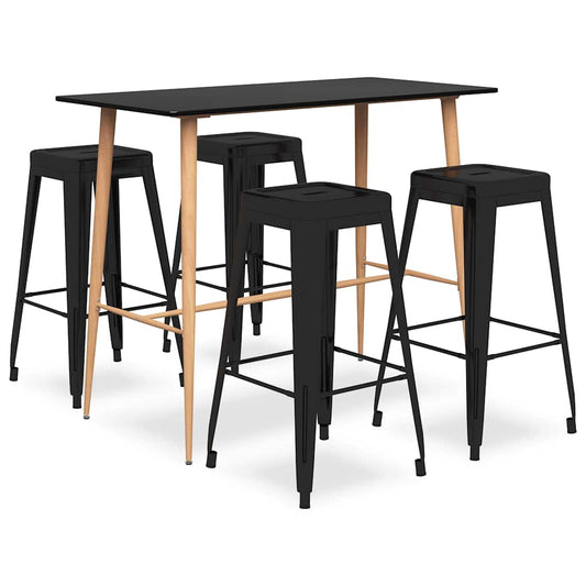 Bar Set | Black | MDF, metal | Stackable | Bar Set | Rectangular | Modern
