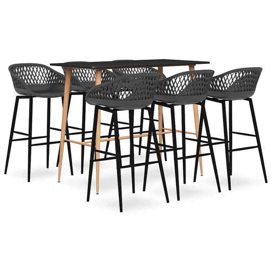 Bar Set | Black and Grey | MDF | Standard | Durable | Bar Set