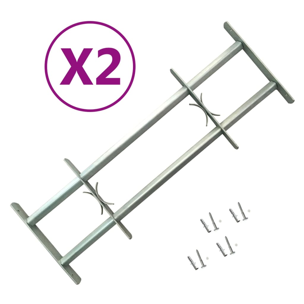 vidaXL Adjustable Security Grilles for Windows 2 pcs 39.4"-59.1"