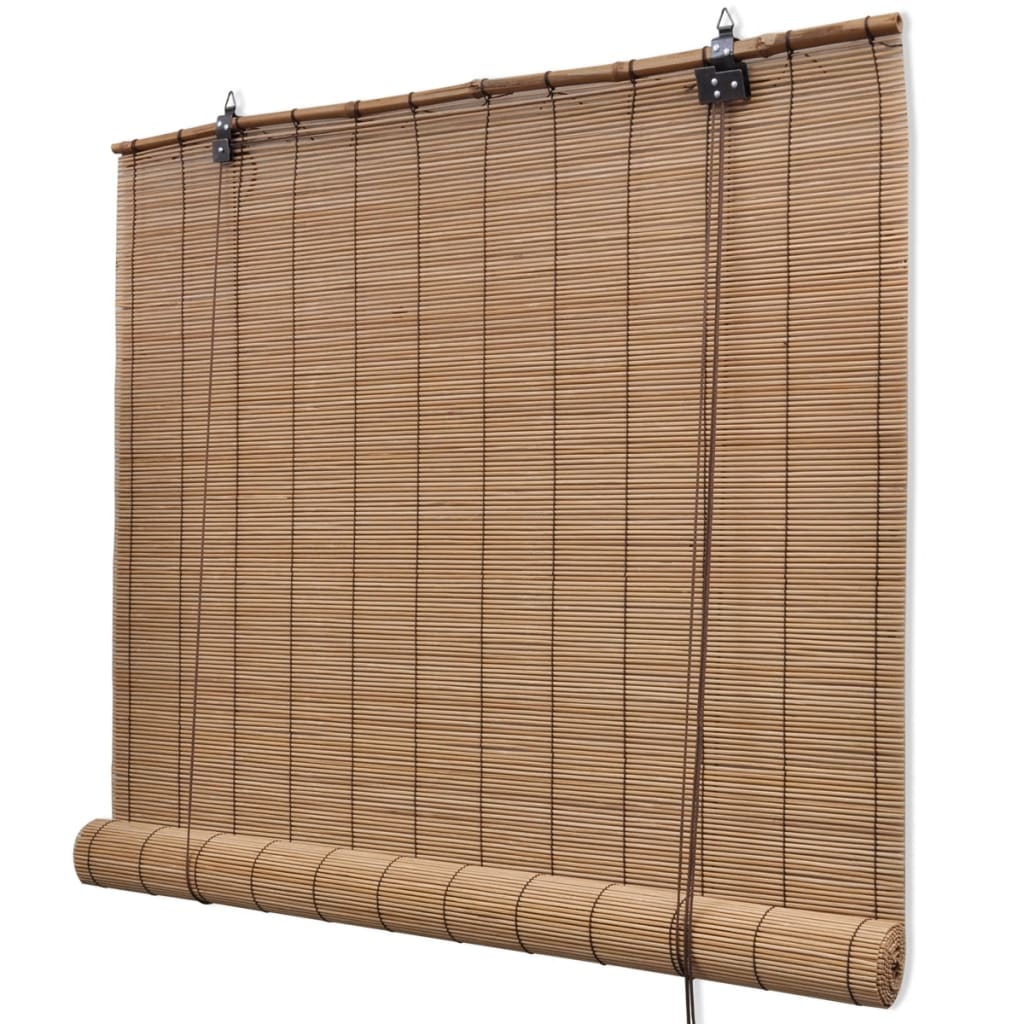 Bamboo Roller Blinds 2 pcs 100 x 160 cm Brown