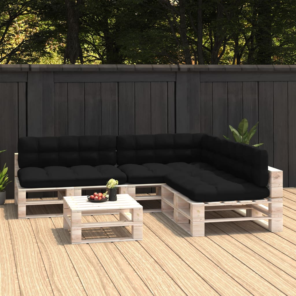 Pallet Sofa Cushions 7 pcs Black