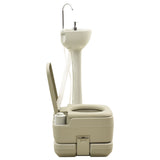 Portable Camping Toilet 10+10L and Handwash Stand 20L Set Grey