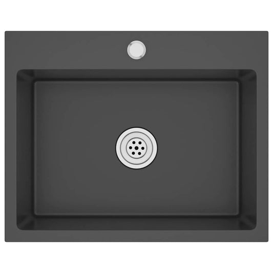 Handmade Kitchen Sink Black Stainless Steel