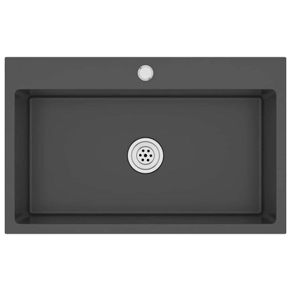 Handmade Kitchen Sink Black Stainless Steel