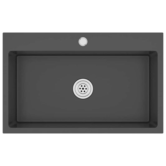 Handmade Kitchen Sink Black Stainless Steel
