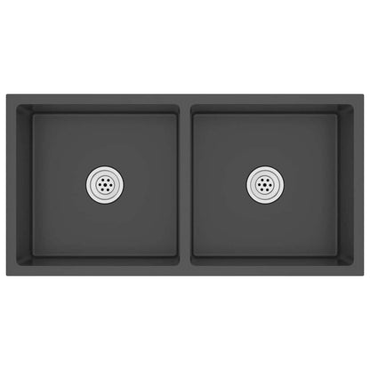 Handmade Kitchen Sink Black Stainless Steel
