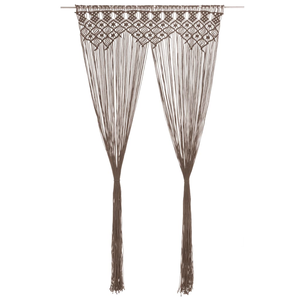 Macrame Curtain Taupe 140x240 cm Cotton