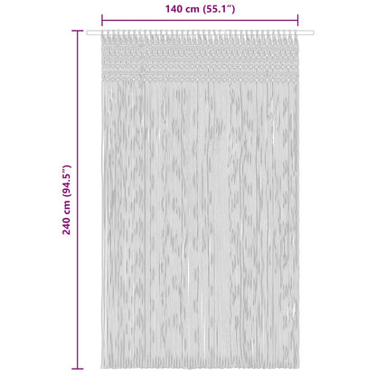 Macrame Curtain Blue 140x240 cm Cotton