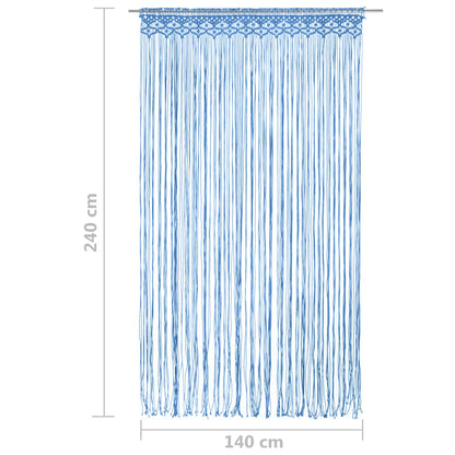 Macrame Curtain Blue 140x240 cm Cotton