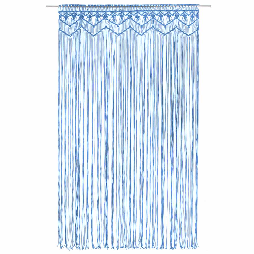 Macrame Curtain Blue 140x240 cm Cotton