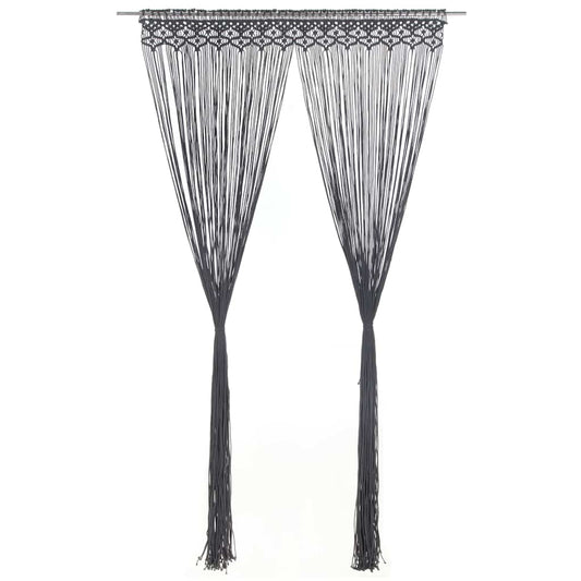 Macrame Curtain Anthracite 140x240 cm Cotton