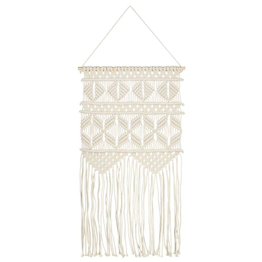 Macrame Wall Hanger | Cream | 100% Cotton | Medium | Decorative Inlays