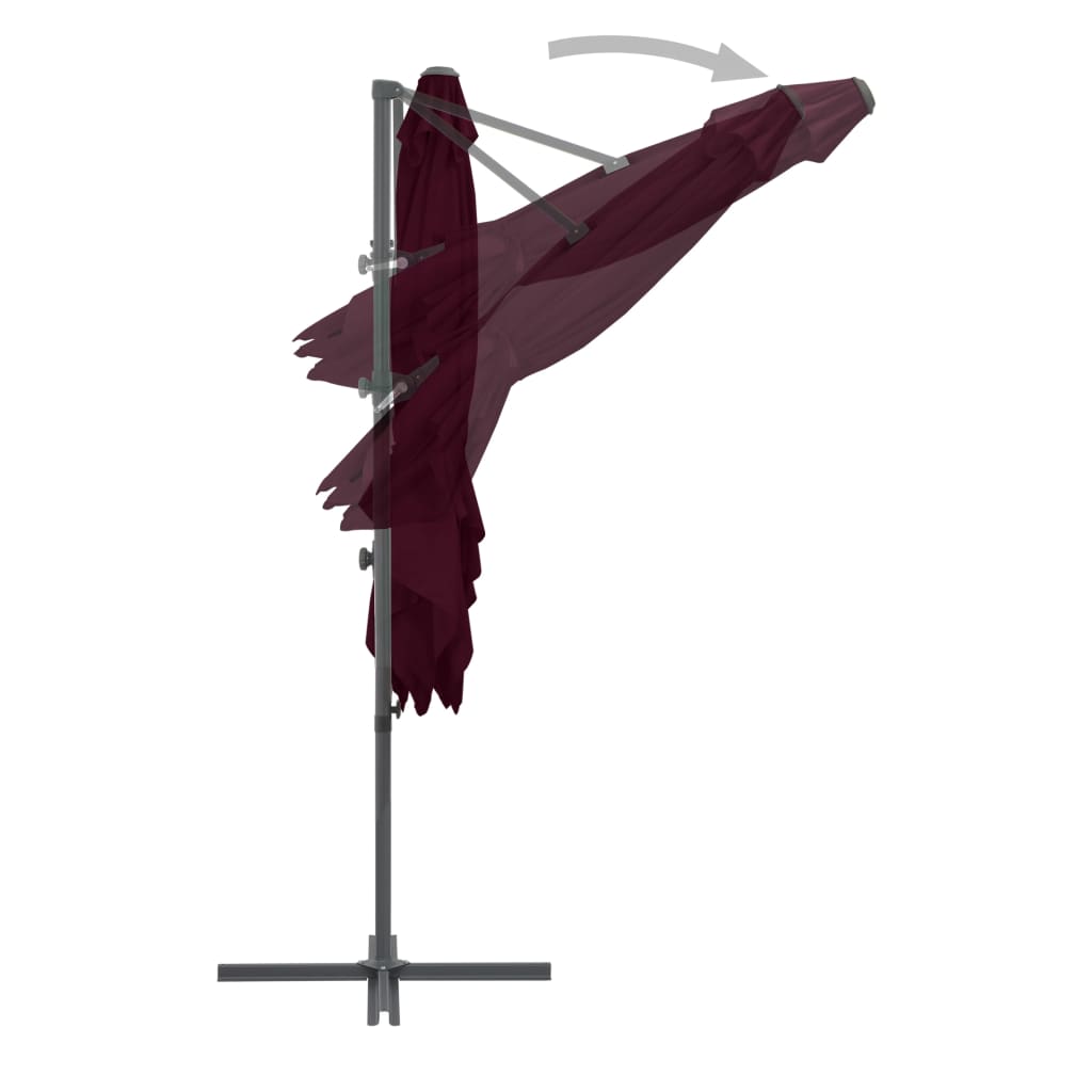 Cantilever Garden Parasol | Bordeaux Red | Fabric | Large | Tiltable