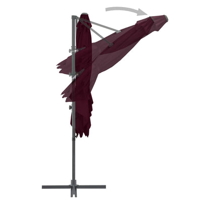 Cantilever Garden Parasol | Bordeaux Red | Fabric | Large | Tiltable