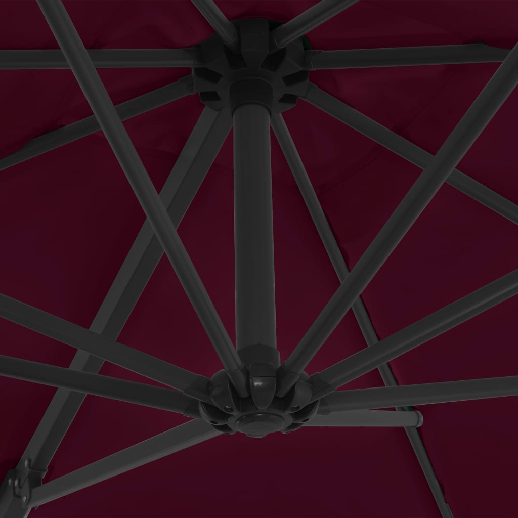 Cantilever Garden Parasol | Bordeaux Red | Fabric | Large | Tiltable