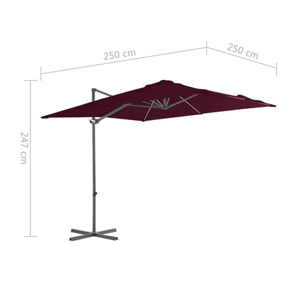 Cantilever Garden Parasol | Bordeaux Red | Fabric | Large | Tiltable