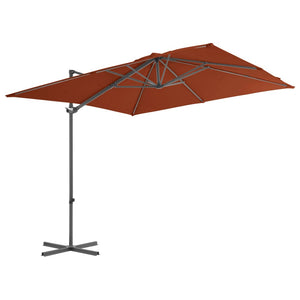 Cantilever Garden Parasol with Steel Pole Terracotta 250x250 cm