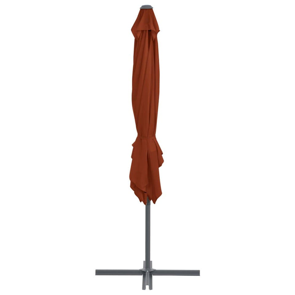 Cantilever Garden Parasol with Steel Pole Terracotta 250x250 cm