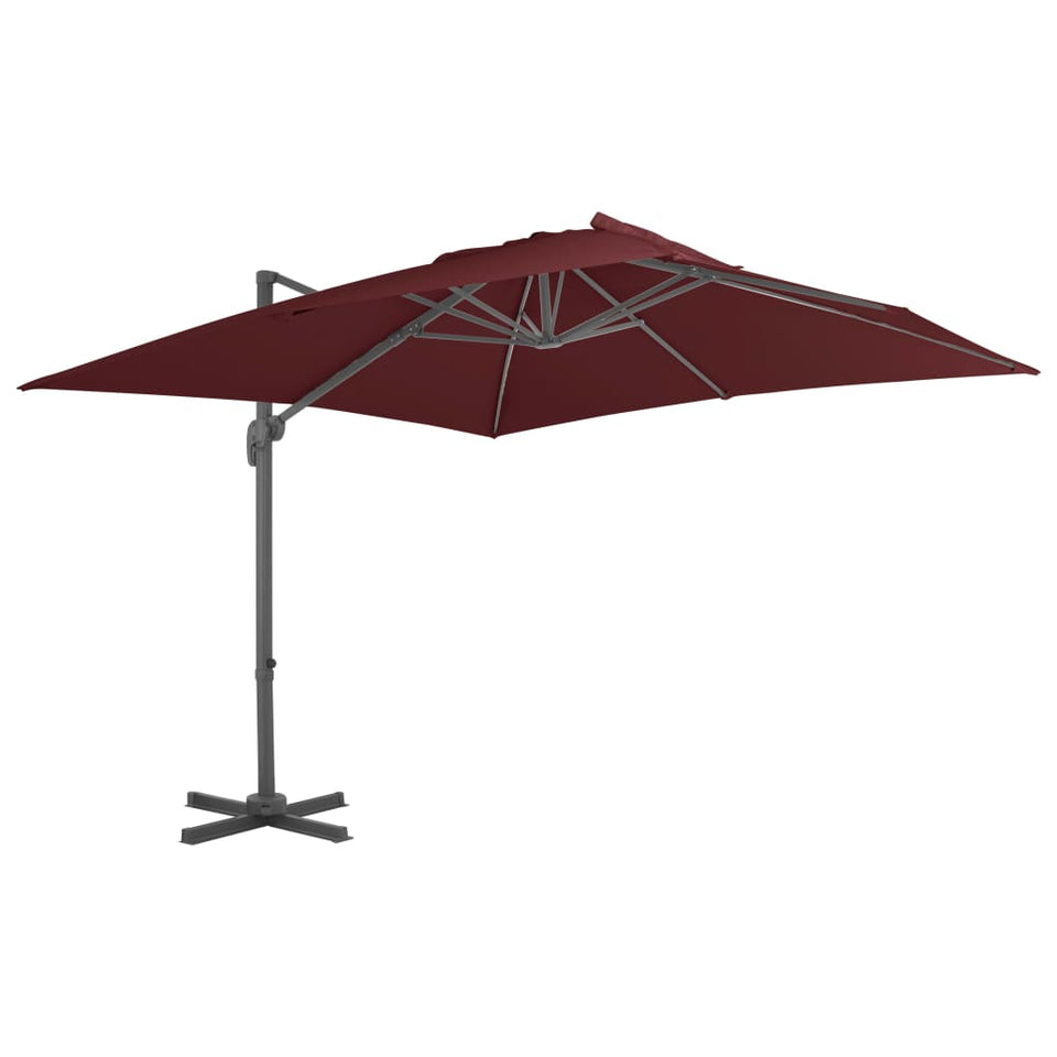 Cantilever Garden Parasol with Aluminium Pole Bordeaux Red 400x300 cm