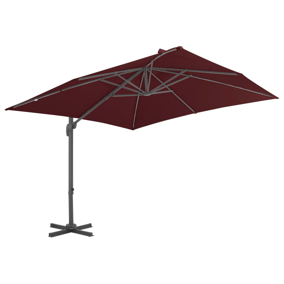 Cantilever Garden Parasol with Aluminium Pole Bordeaux Red 400x300 cm