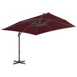 Cantilever Garden Parasol with Aluminium Pole Bordeaux Red 400x300 cm