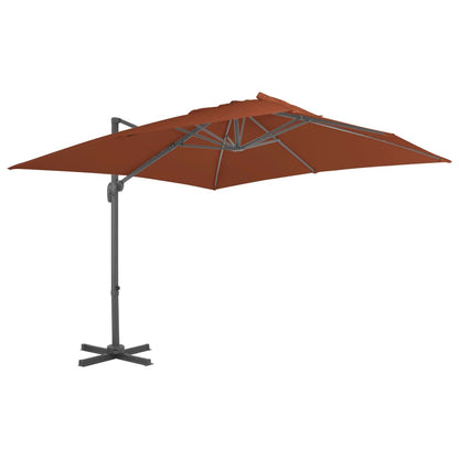 Cantilever Garden Parasol with Aluminium Pole Terracotta 400x300 cm
