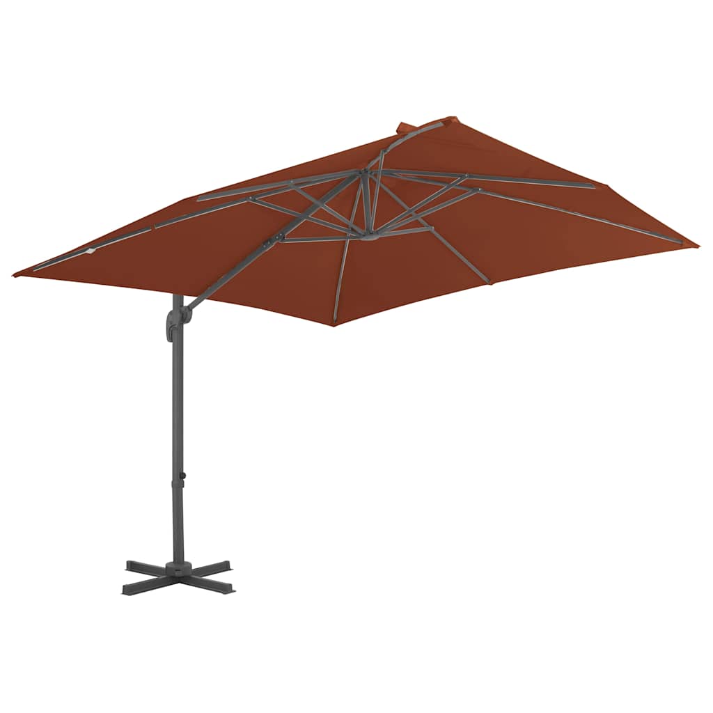 Cantilever Garden Parasol with Aluminium Pole Terracotta 400x300 cm