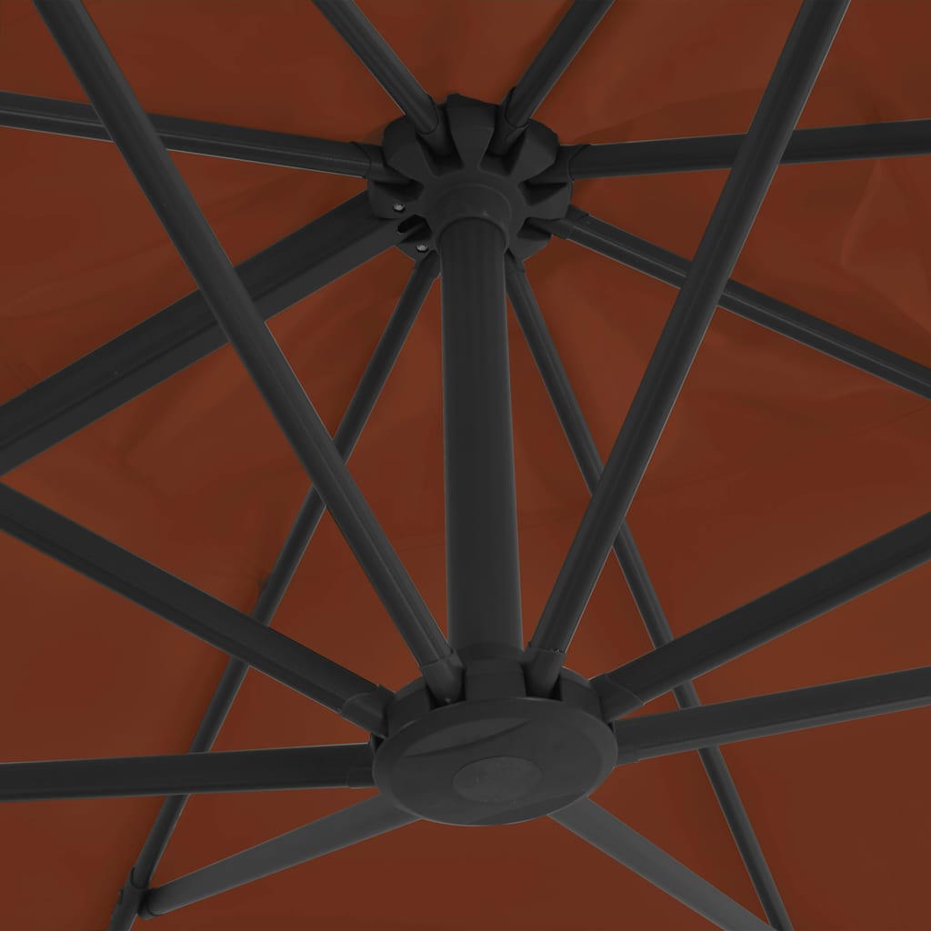Cantilever Garden Parasol with Aluminium Pole Terracotta 400x300 cm