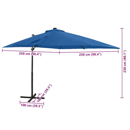 Cantilever Garden Parasol | Azure Blue | Polyester, Aluminium | Large