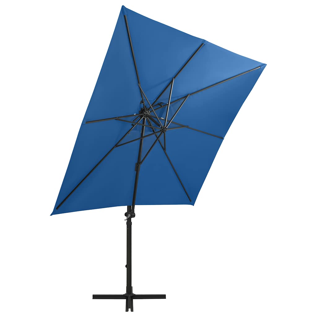 Cantilever Garden Parasol | Azure Blue | Polyester, Aluminium | Large