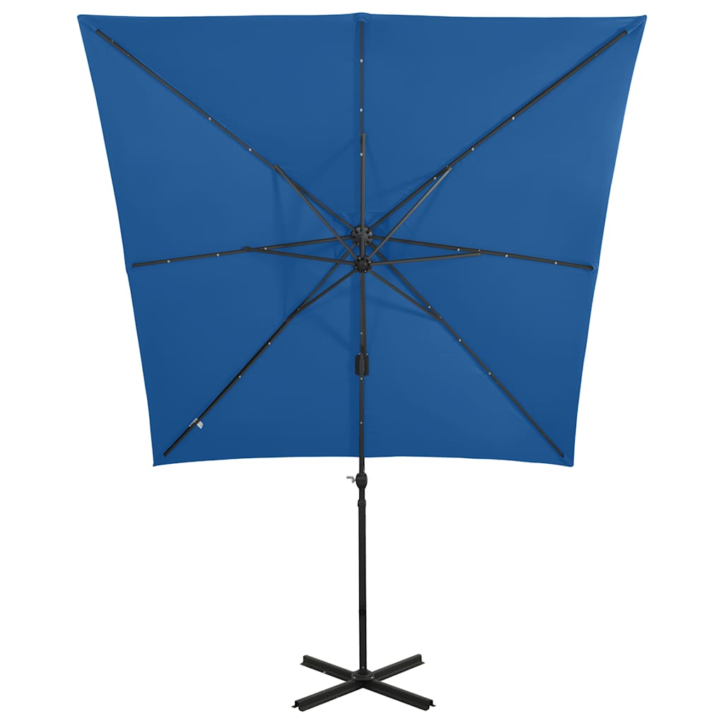 Cantilever Garden Parasol | Azure Blue | Polyester, Aluminium | Large