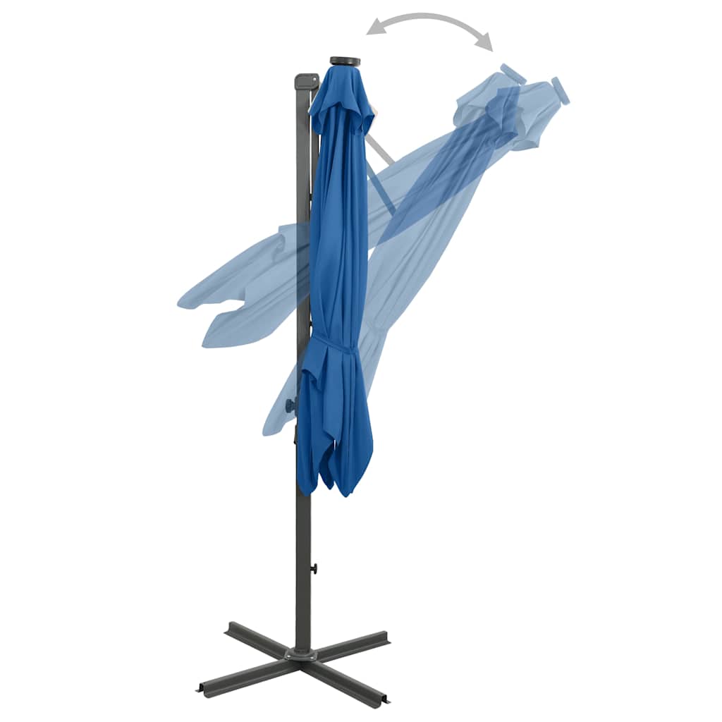 Cantilever Garden Parasol | Azure Blue | Polyester, Aluminium | Large