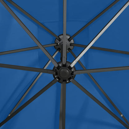 Cantilever Garden Parasol | Azure Blue | Polyester, Aluminium | Large