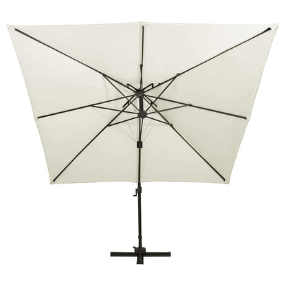 Cantilever Garden Parasol with Double Top 300x300 cm Sand