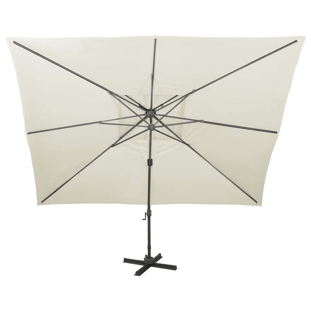 Cantilever Garden Parasol with Double Top Sand 400x300 cm