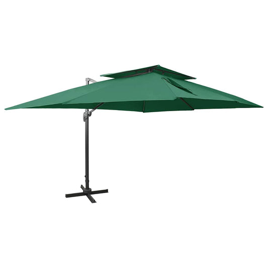 Cantilever Garden Parasol | Green | Powder-coated aluminium, Polyester
