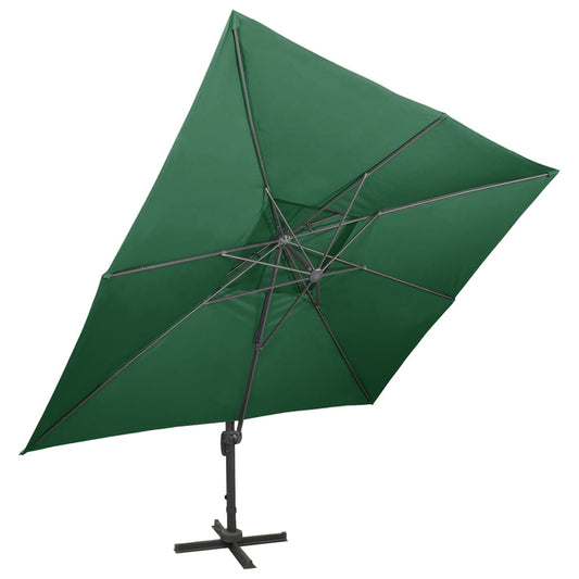 Cantilever Garden Parasol | Green | Powder-coated aluminium, Polyester