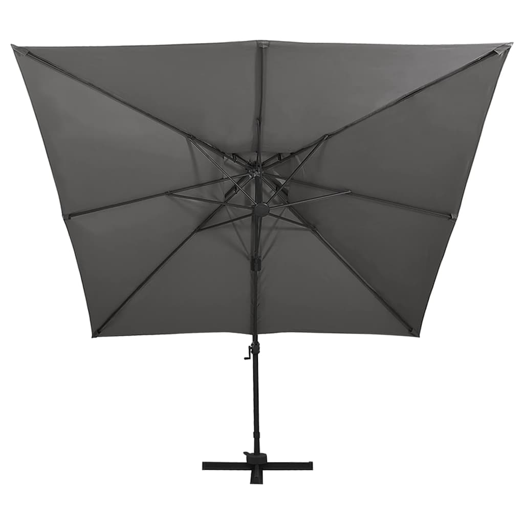 Cantilever Garden Parasol with Double Top 300x300 cm Anthracite