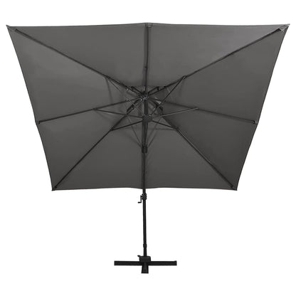 Cantilever Garden Parasol with Double Top 300x300 cm Anthracite