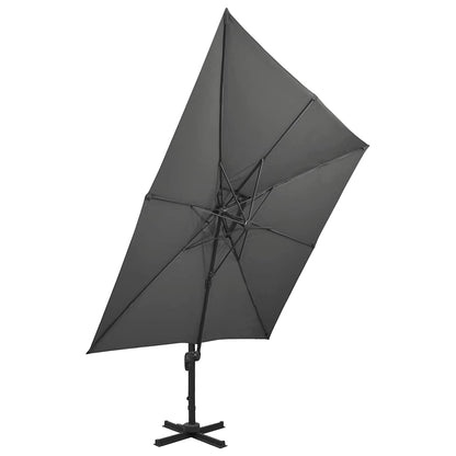 Cantilever Garden Parasol with Double Top 300x300 cm Anthracite