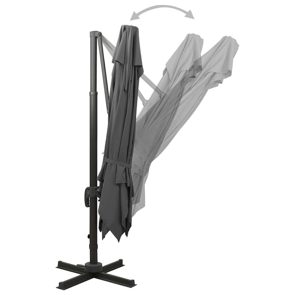 Cantilever Garden Parasol with Double Top 300x300 cm Anthracite