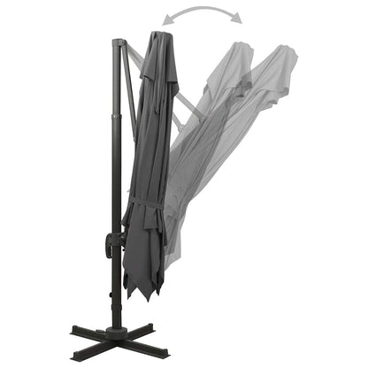 Cantilever Garden Parasol with Double Top 300x300 cm Anthracite