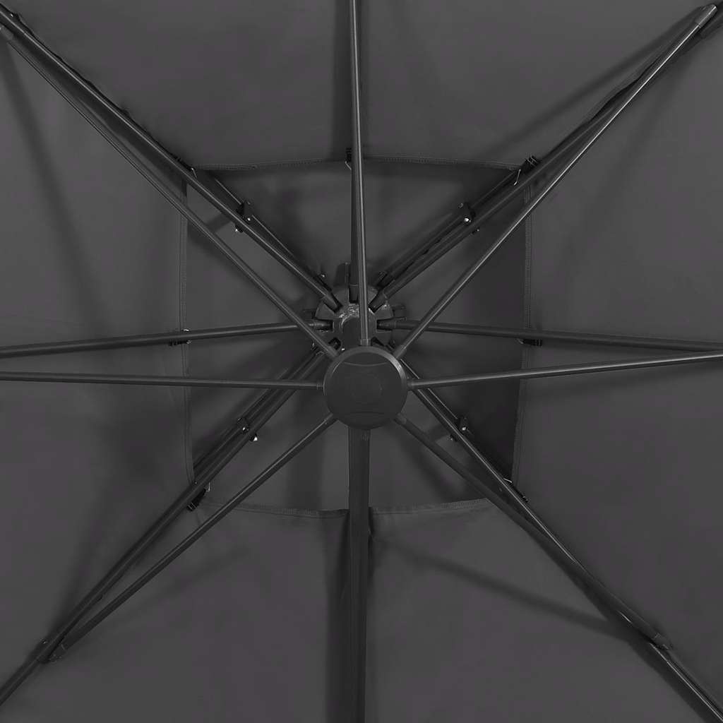 Cantilever Garden Parasol with Double Top 300x300 cm Anthracite