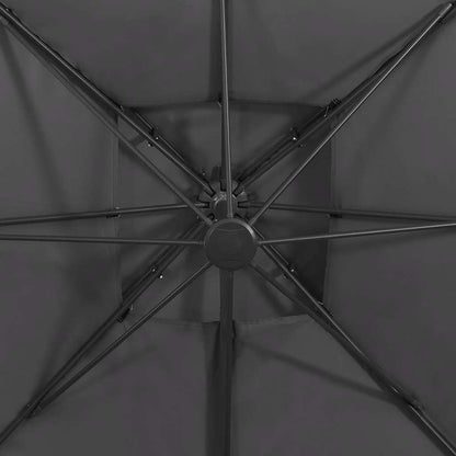 Cantilever Garden Parasol with Double Top 300x300 cm Anthracite