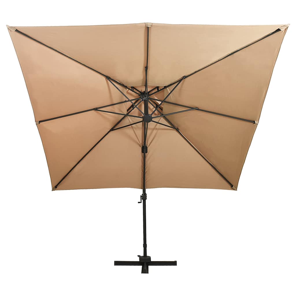 Cantilever Garden Parasol with Double Top 300x300 cm Taupe