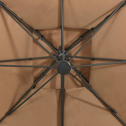 Cantilever Garden Parasol with Double Top 300x300 cm Taupe